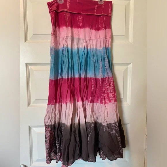 Tiedye Boho Skirt or strapless dress - Picture 2 of 3